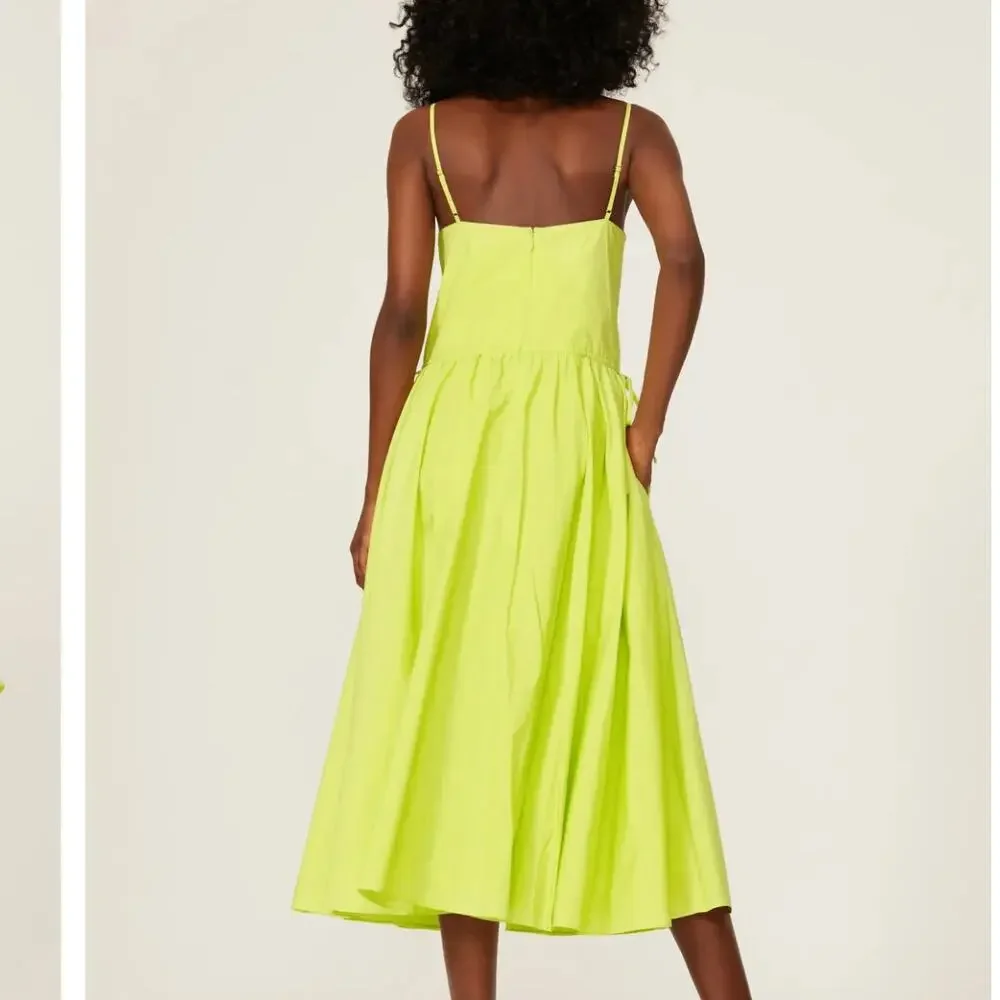 Jason Wu Yellow Slip Midi Dress SIZE 10 Cottage Cotton Sundress Designer $365 - Picture 2 of 13